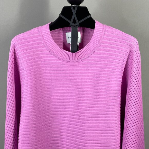 NEW Pink Rose Sweater Womens Small purple knit crop dolman pull over - Picture 2 of 12